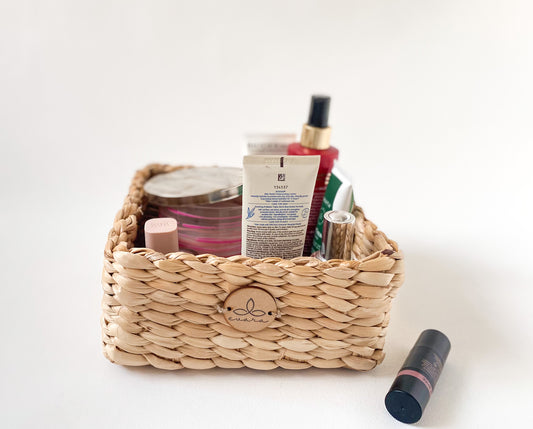 Evara’s artisanal storage basket handcrafted from 100% natural banana fiber, designed with a sturdy woven structure, minimalist aesthetic, and smooth natural finish. Ideal for organizing living spaces, storing linens, toys, or accessories. Lightweight yet durable, with reinforced edges and optional handles for easy mobility. A biodegradable, eco-friendly home décor piece that blends functionality with timeless elegance.